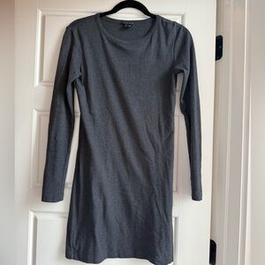Theory Gray Long Sleeve Dress